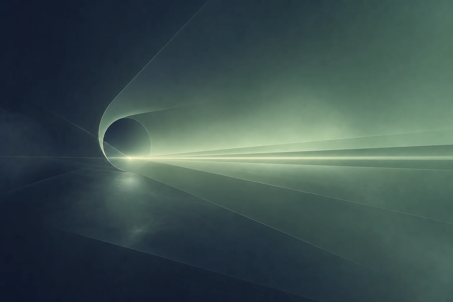 Atmosfera astratta che richiama tunnel crittografato e luce calma